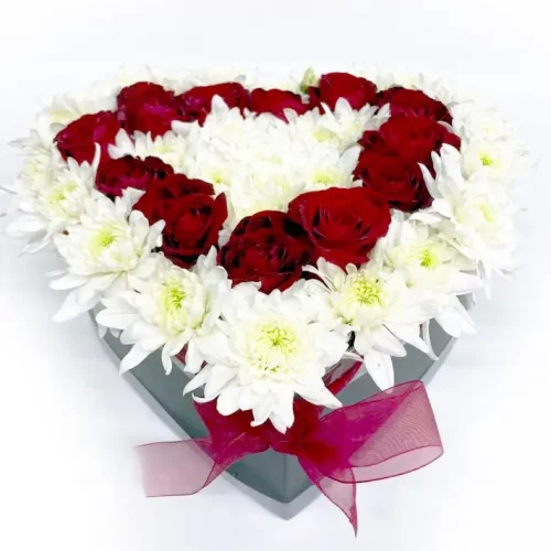 סידור פרחים בצורת לב